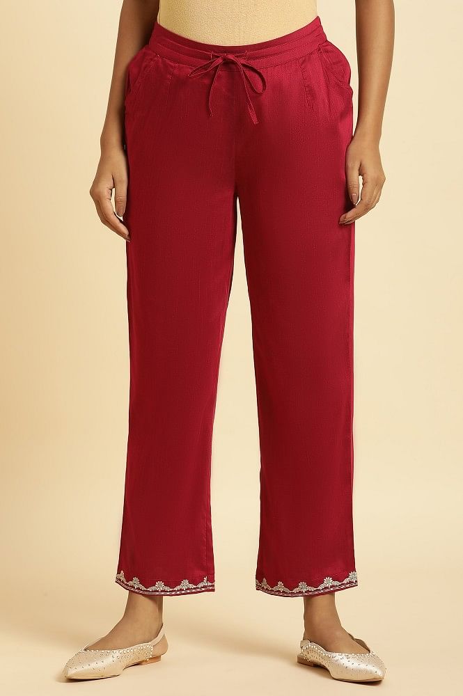 Buy online Embroidered Wide Leg Trouser from bottom wear for Women by Mauka  for ₹789 at 61% off | 2024 Limeroad.com